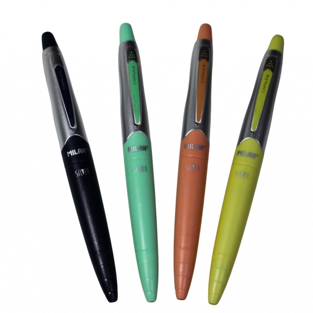 BOLIGRAFO MILAN CAPSULE SILVER TINTA AZUL BOLIGRAFO MILAN CAPSULE SILVER TINTA AZUL