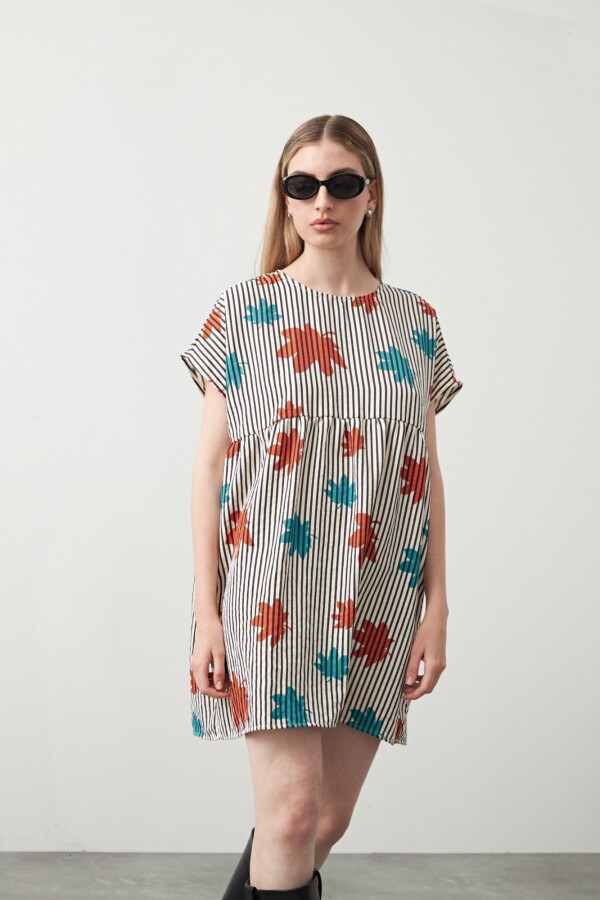 VESTIDO CASTAÑA Rayas