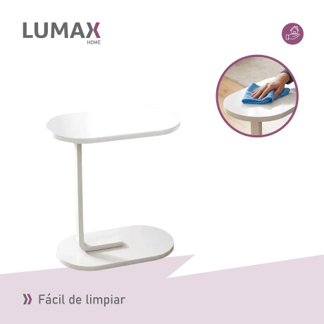 Mesa auxiliar Lumax de arrime MDF minimalista para living Madera Blanco
