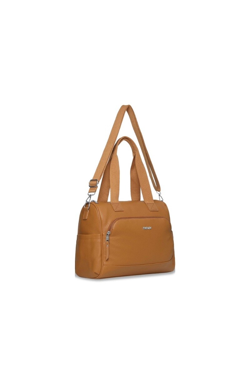 Cartera con bolsillo frontal Camel