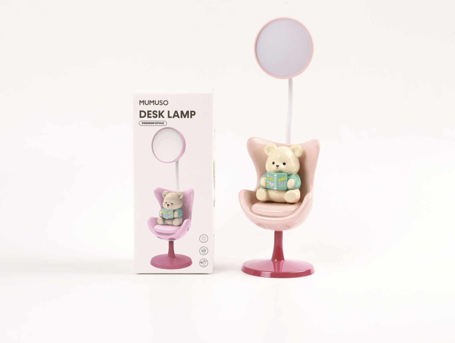 LAMPARA DE OSO ESTUDIOSO (ROSADO) 