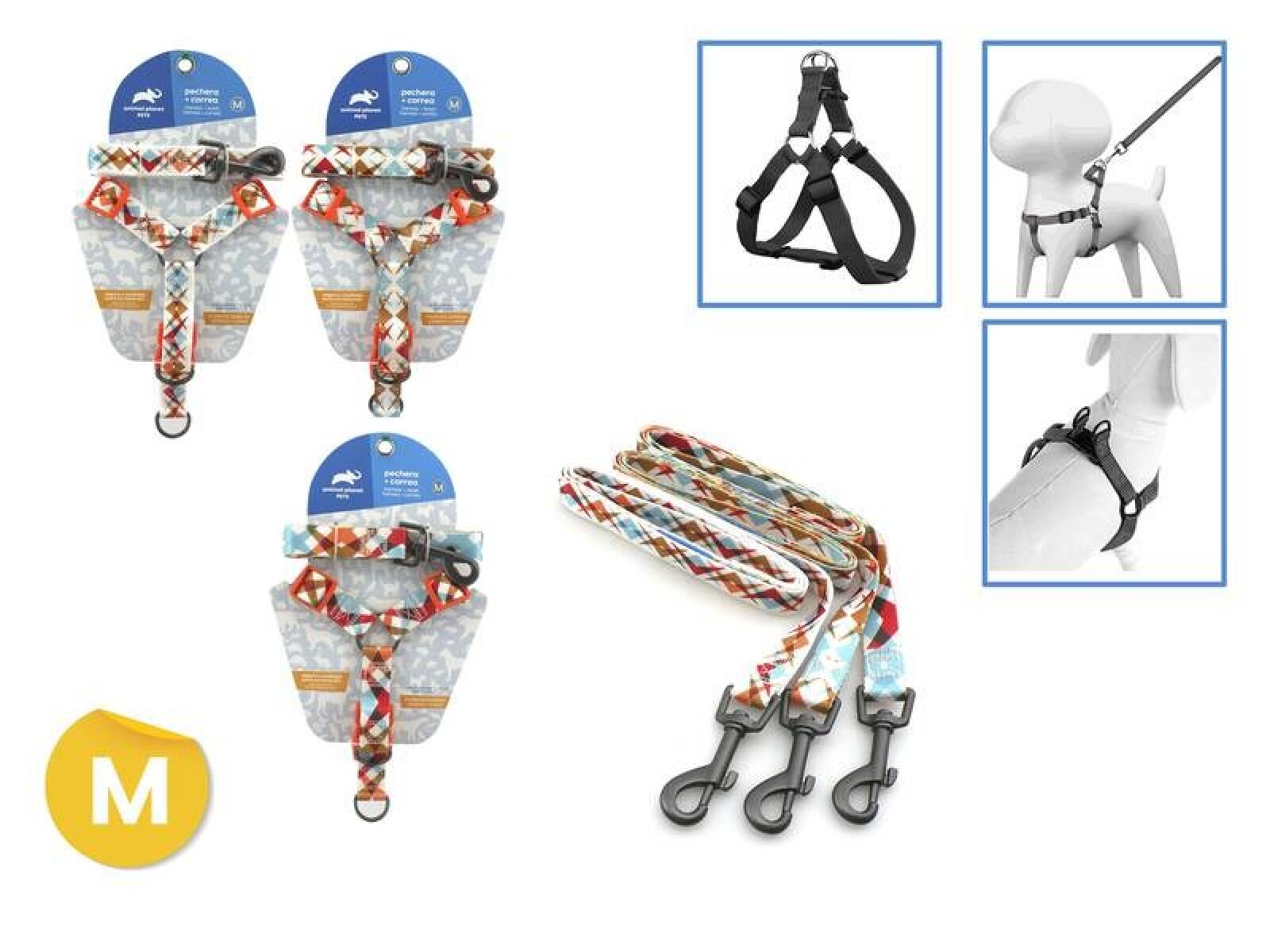 ARNÉS + CORREA DISEÑOS VARIOS M 