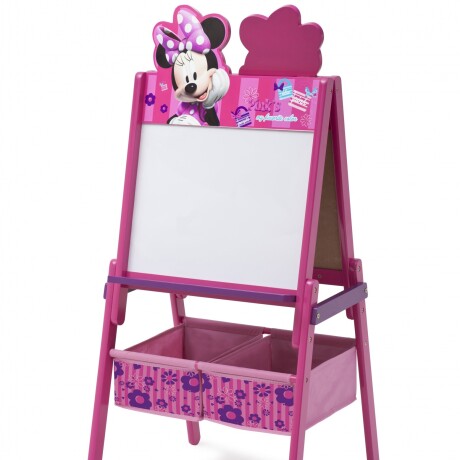 Pizarrón Minnie Mouse Disney Doble Cara con Organizador de Juguetes ROSA-FUSCIA