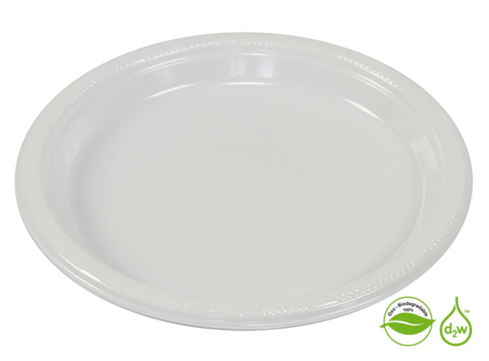 Plato Biodegradable 23cm x10Un - Blanco 