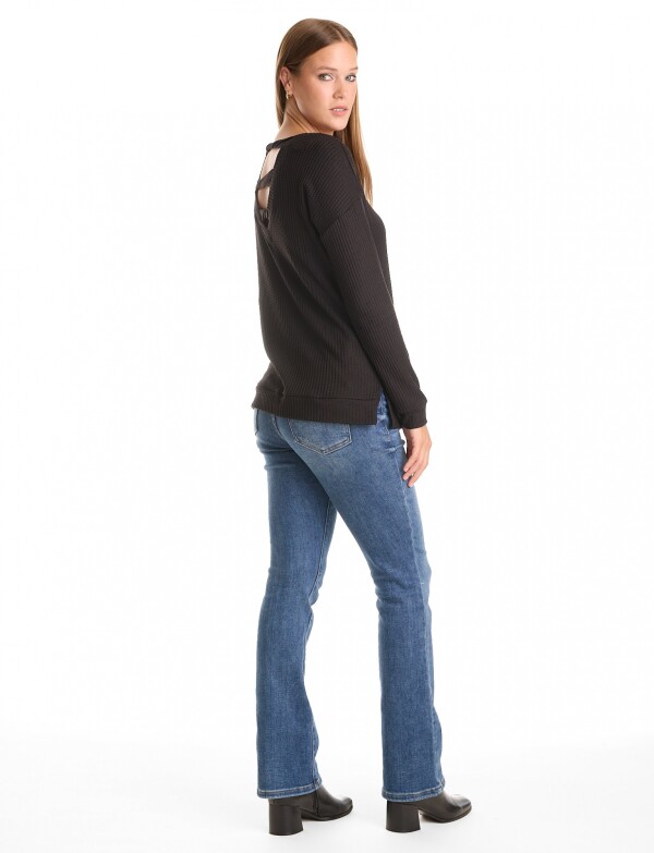 Remera Thermal Ribs NEGRO