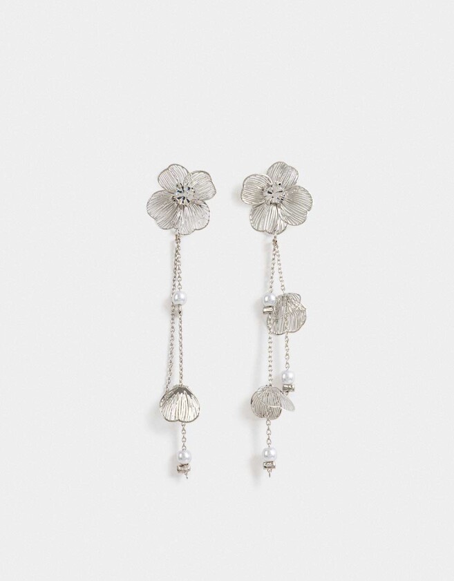 Aros Colgantes Cortos Filigrana Aros Colgante Largos De Filigrana - Plateado