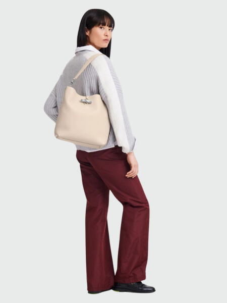 Longchamp -Le Roseau M Shoulder Bag Beige