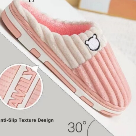 Pantufla de Felpa Super Abrigadas Antideslizante Unisex Rosa