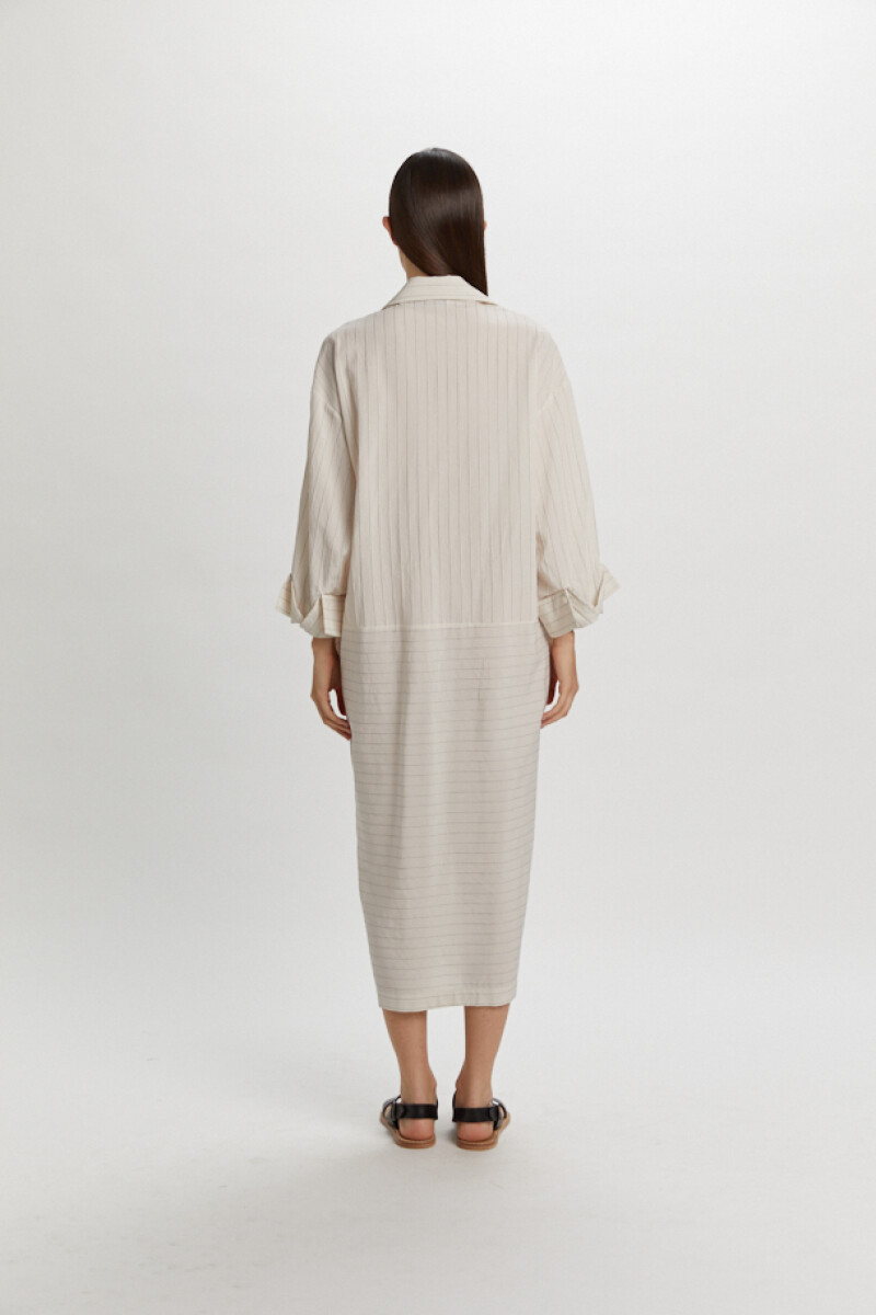 VESTIDO CAMISERO Manteca