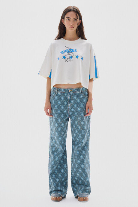 Jean Vaquero Print Blue