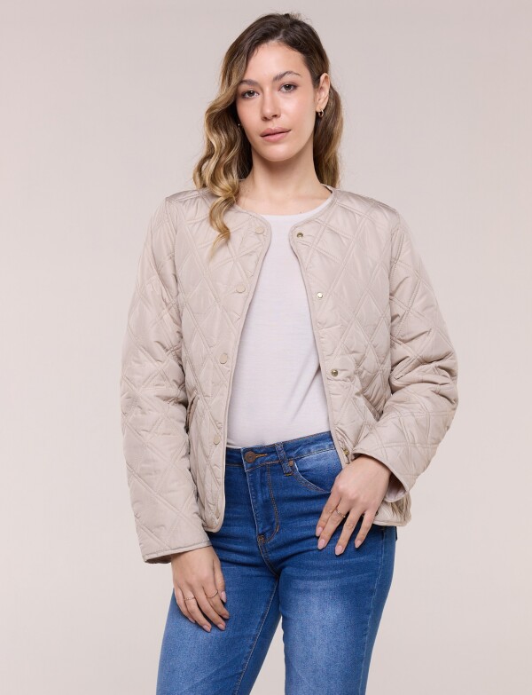 Campera Capitoneada Btns BEIGE