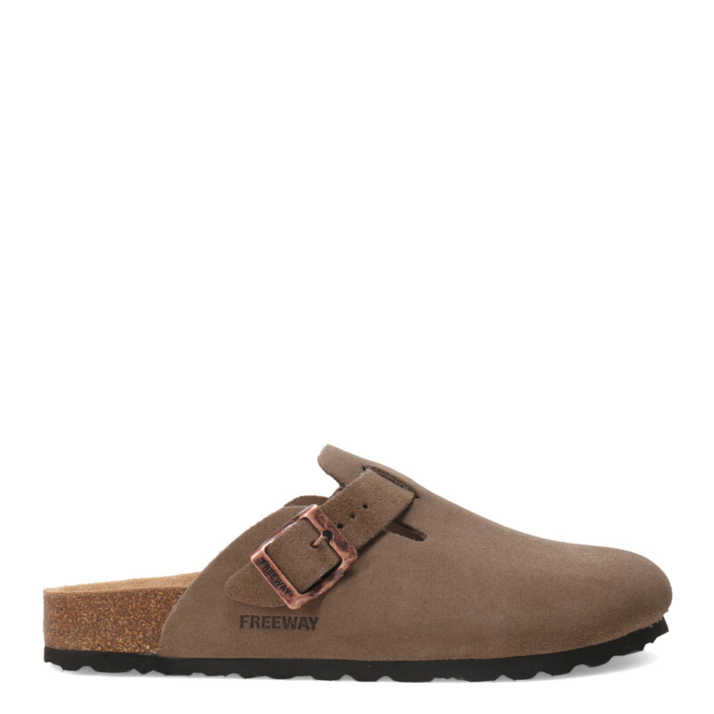 Zuecos de Mujer Freeway Casual 1 Hebilla Taupe