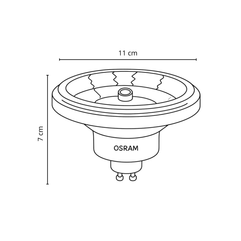 LAMPARA LED OSRAM AR111 DIMERIZABLE GU10 11W 3000K Lámpara LED OSRAM AR111 GU10 Dimerizable 11W 3000K