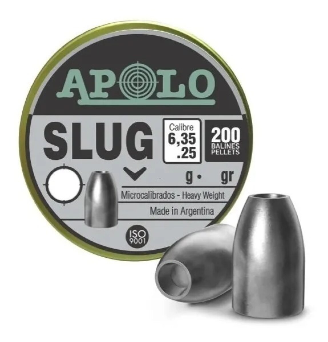 Chumbos Apolo Slug 6,35mm 200 Unidades 40 Grains 