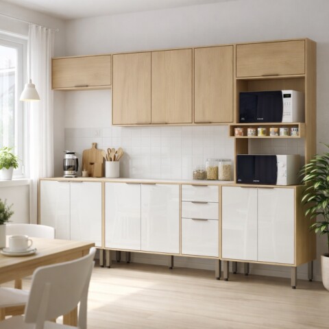 Kit de Cocina Modular Gloria 5 Piezas Mdp 15mm Bajo Mesadas, Aeréos y Torre Kit de Cocina Modular Gloria 5 Piezas Mdp 15mm Bajo Mesadas, Aeréos y Torre