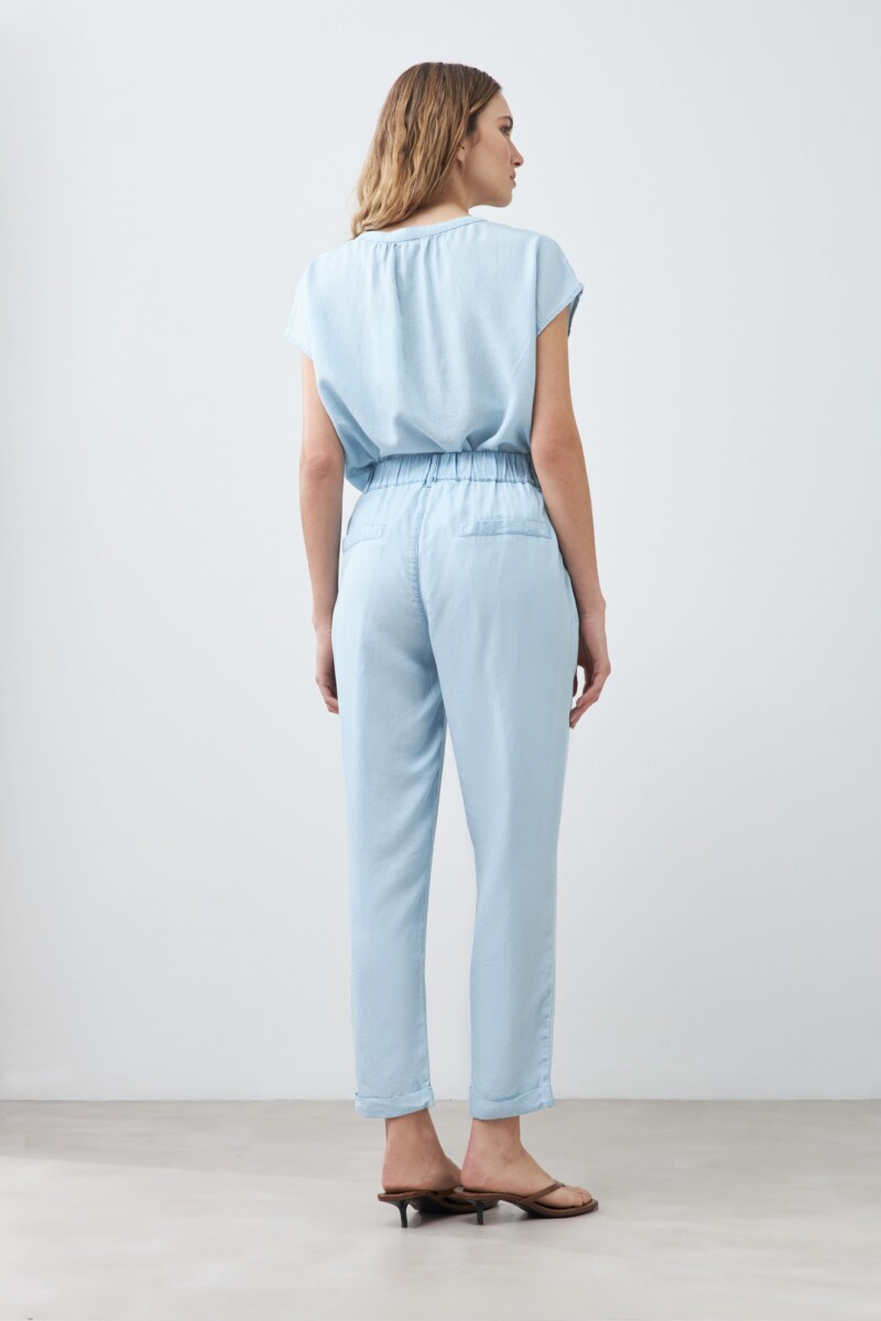 Pantalón pijama de lyocell azul claro