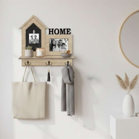 Portarretratos Con 3 Colgadores Forma Home 39X39X9 Cm