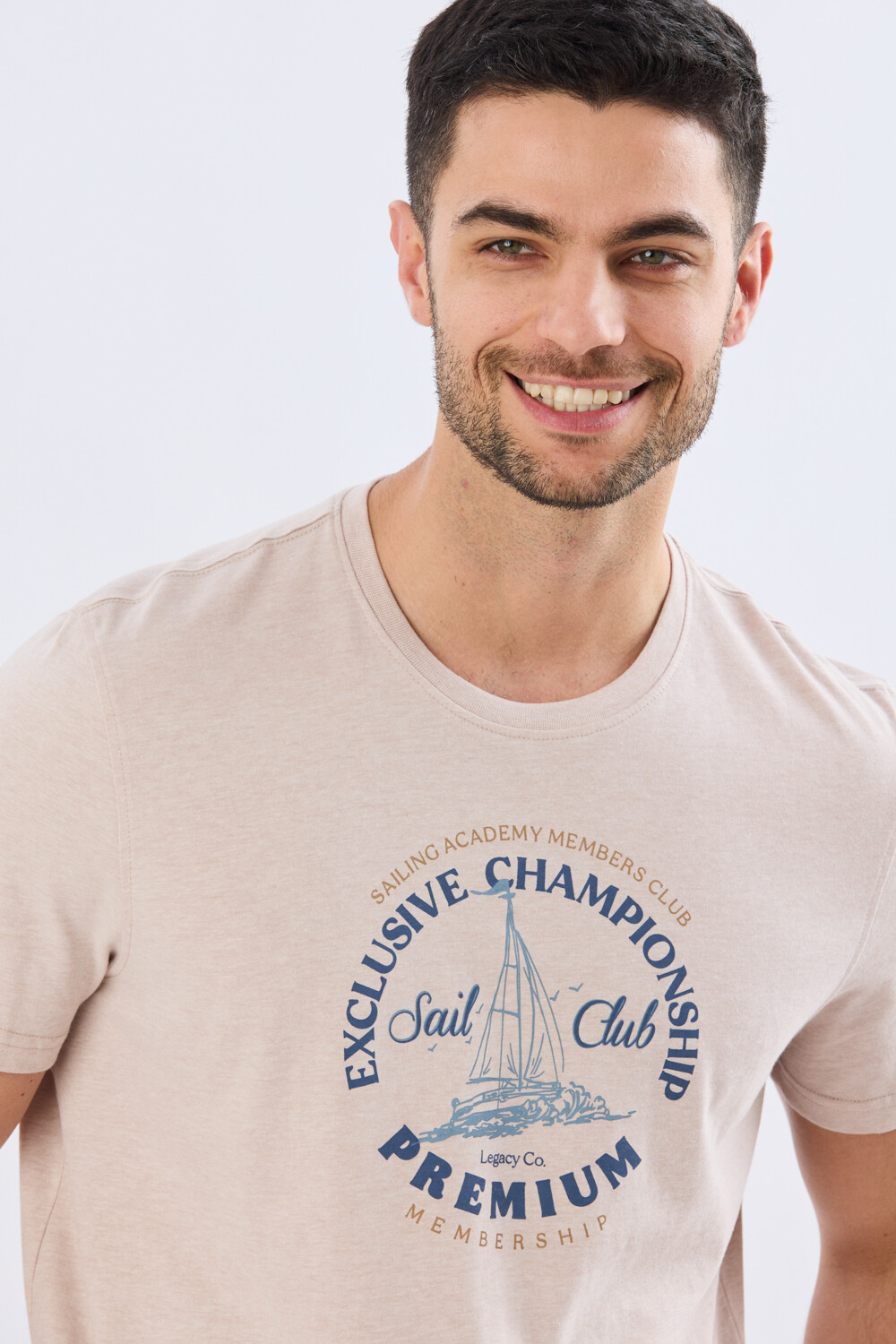 REMERA ESTAMPADA DE ALGODÓN Beige