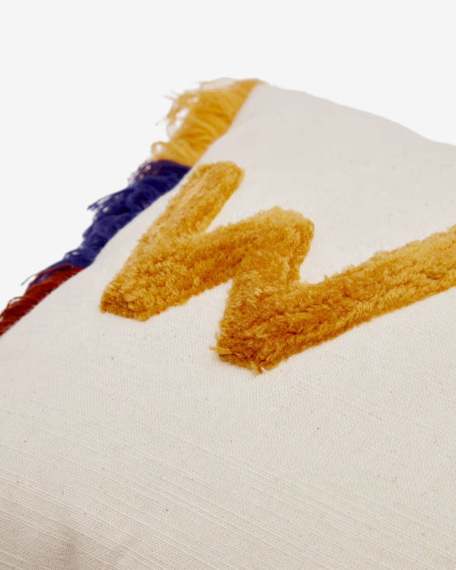 Almohadón Zelda algodón blanco de letras bordadas multicolor 30 x 50 cm Almohadón Zelda algodón blanco de letras bordadas multicolor 30 x 50 cm