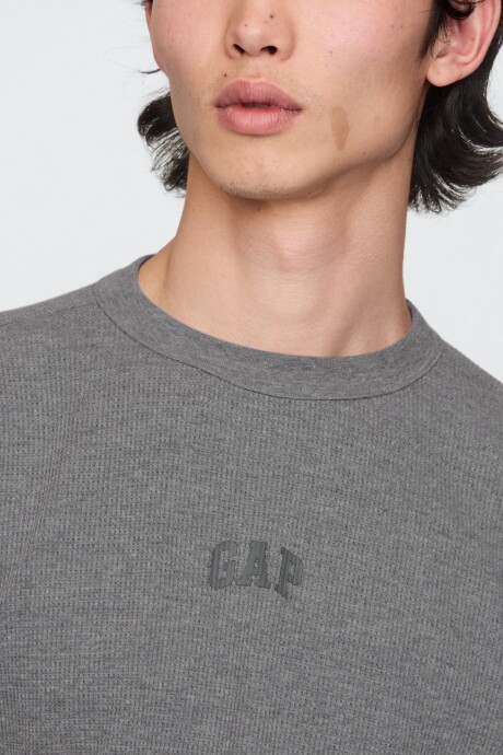Remera Logo Gap Manga Larga Heather Grey