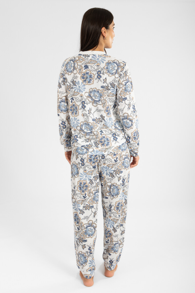 Pijama blue flower Lila