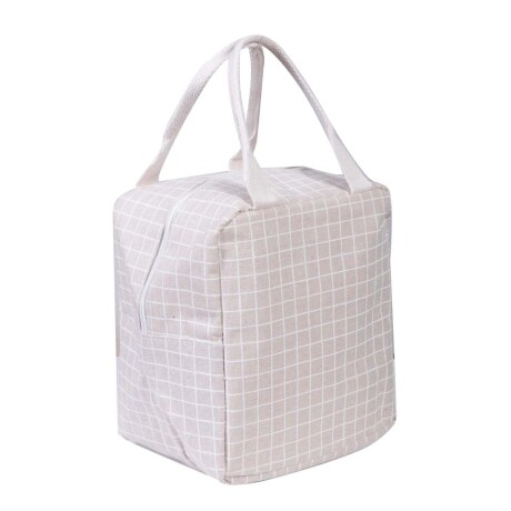 Lunchera Bolso Térmico Conservador Comida y Bebidas con Asas Beige