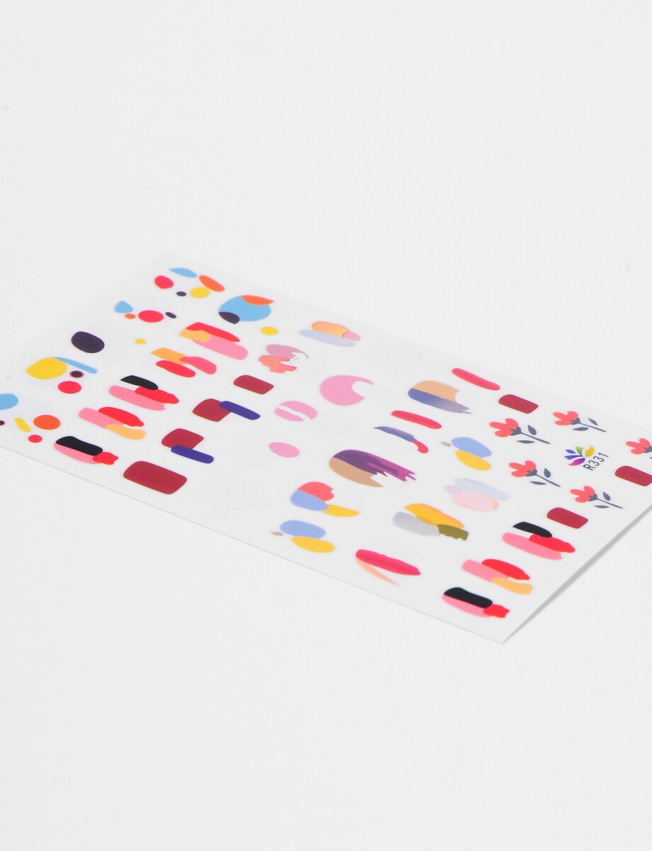 Pack stickers para uñas abstract - rosa 