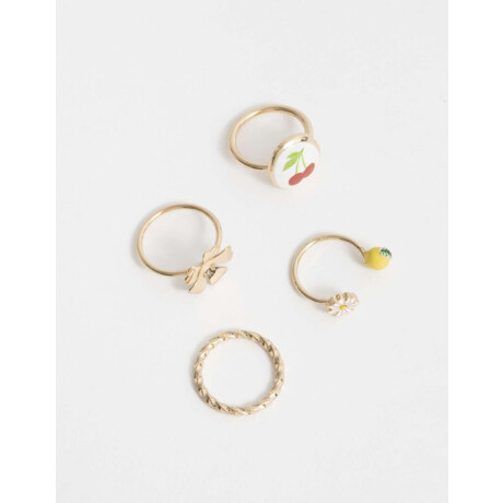 Sets Anillos Cerámica Dorado