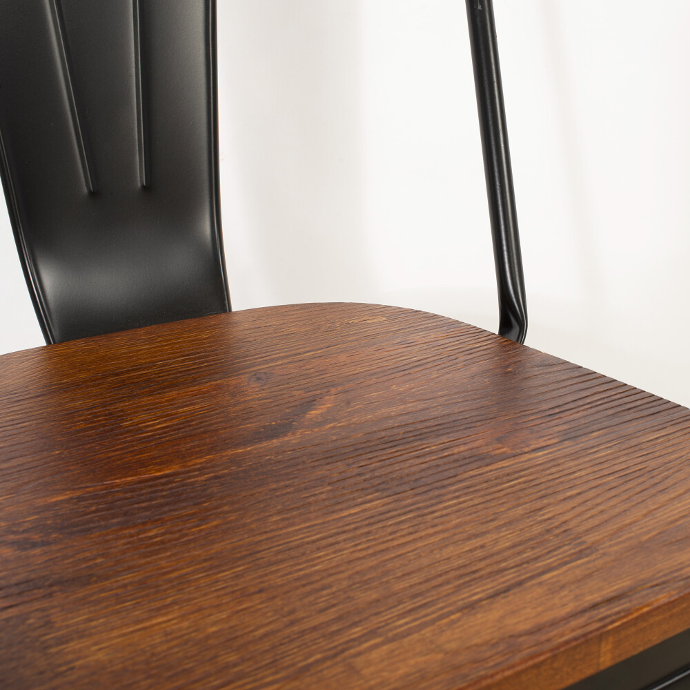SILLA DE COMEDOR CY-2000W2 METAL NEGRO ESTILO TOLIX