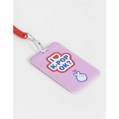 Llavero Y Charm Portarjeta ''k Pop'' Rosa Claro