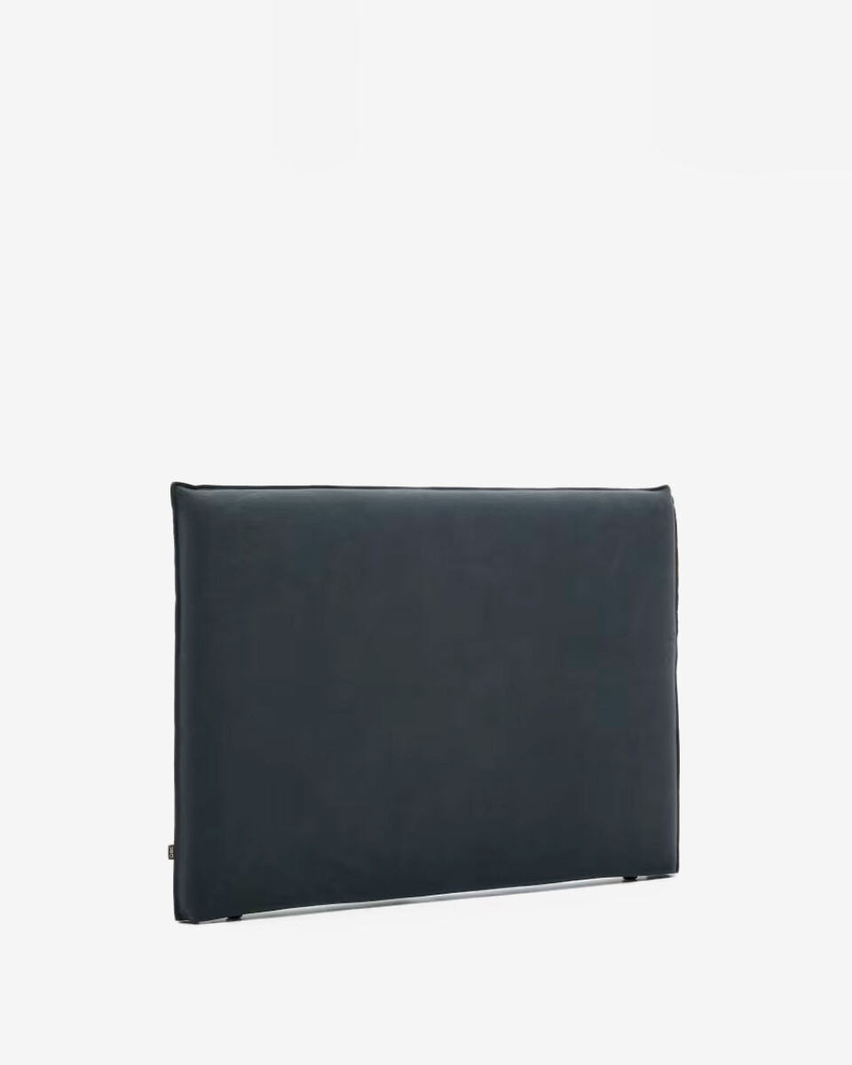 Cabecero Jaira con funda desenfundable de lino y algodón en color - gris antracita para cama FSC Mix Credit de 160 