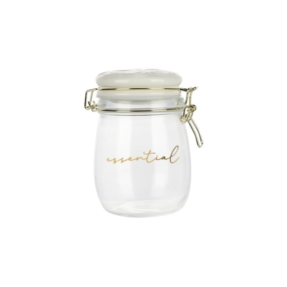 Recipiente Vidrio 750Ml T/Cerámica Blanca Essential 