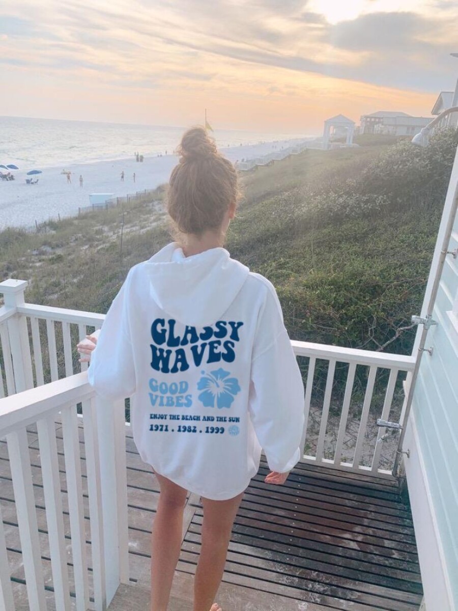 Hoodie Good Vibes Celeste Over Fit / Natural 