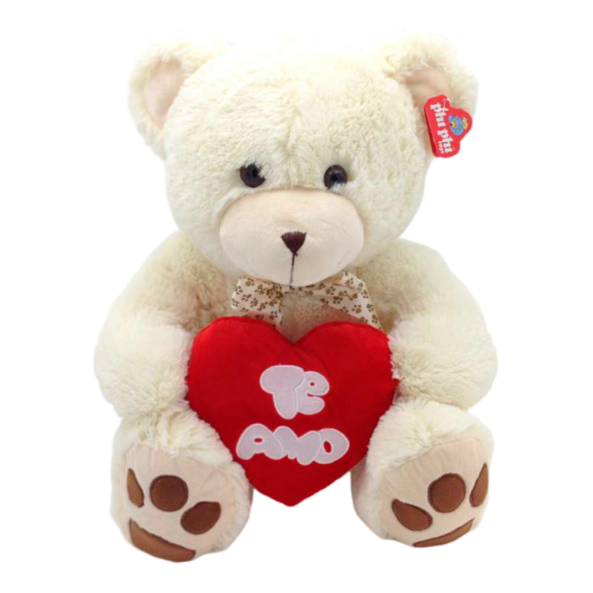 Oso De Peluche Con Corazón - Blanco 