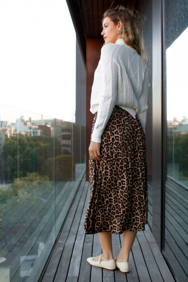 Falda Animal Print NEGRO/TOSTADO