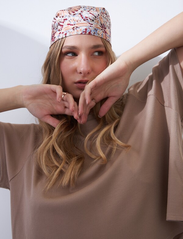 Remera Crop Rib KHAKI