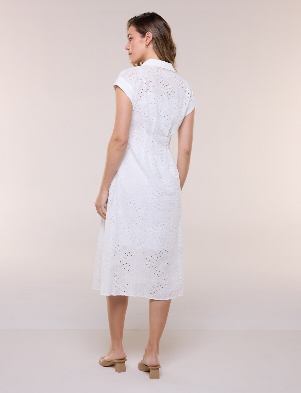 Vestido Camisero Broderie BLANCO