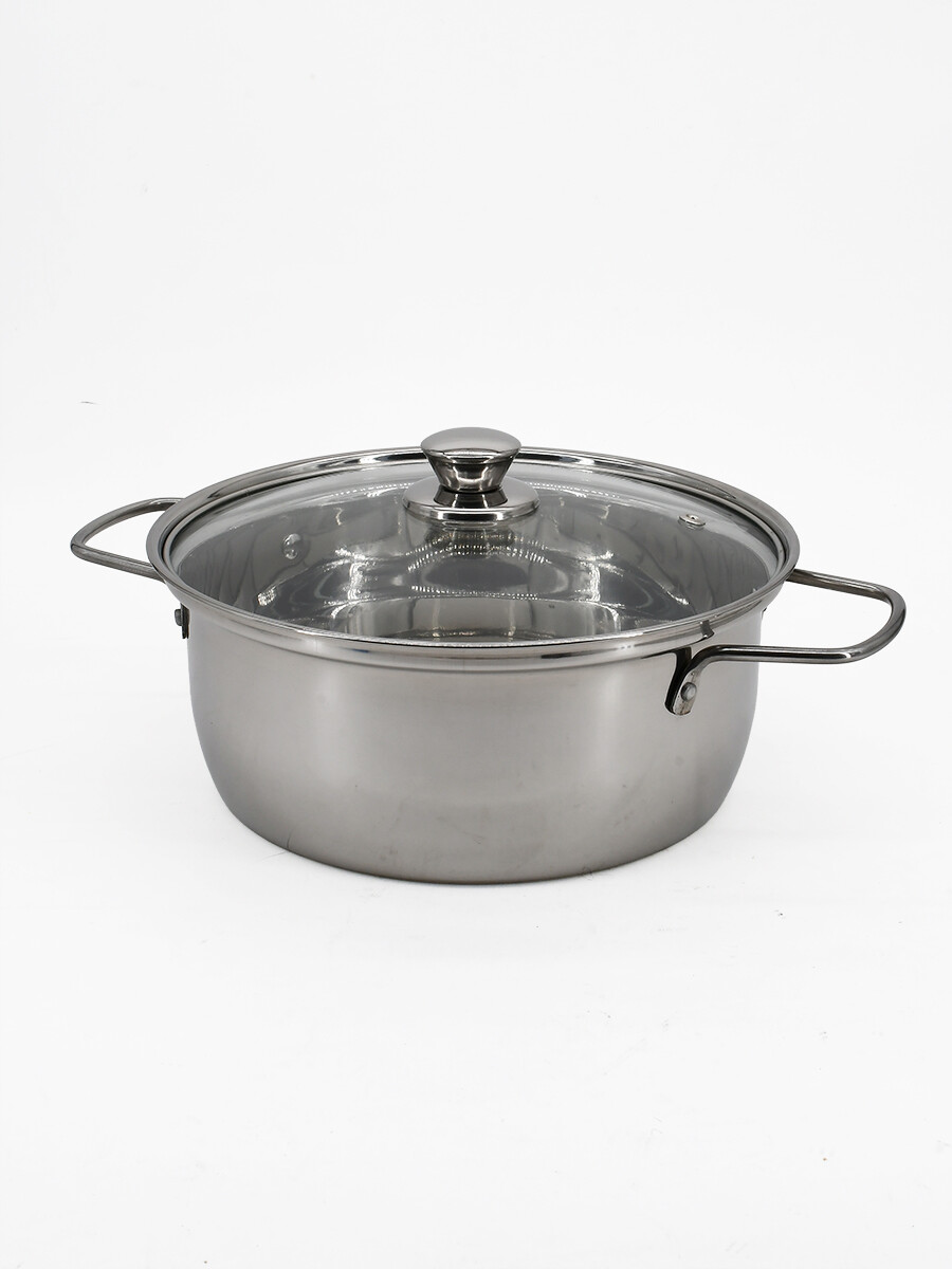 OLLA ACERO INOXIDABLE TAPA VIDRIO - PLATEADO 