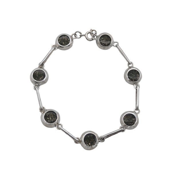 Pulsera Circulo-Plata 925-Piedra pirita-PU3011 conpiedra