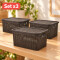 Set x3 Caja simil ratán 4 lts CHOCOLATE