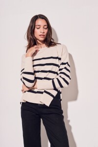 Sweater Rayado Beige Melange