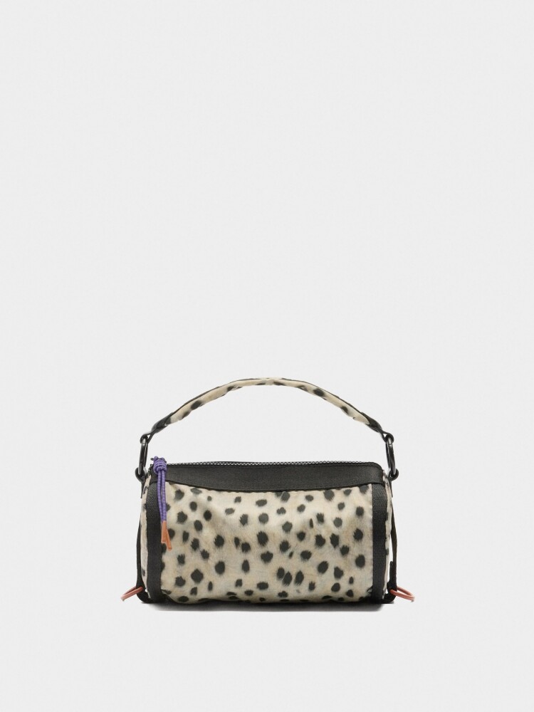 Bolso Bowling De Nylon Estampado Animal marron