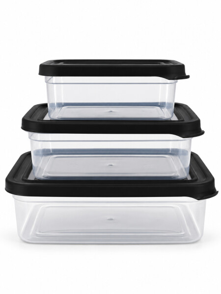 CONTENEDOR DE ALIMENTOS PACK X3 GRIS OSCURO