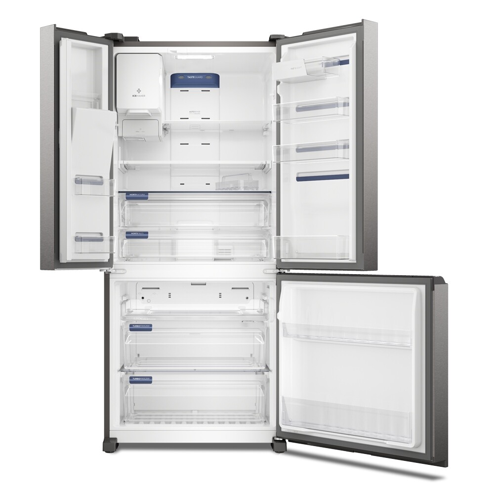 Refrigerador MULTIDOOR Frío Seco 633 Lts Black C/D INVERTER Gris