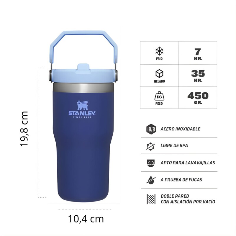 Vaso Térmico Stanley IceFlow Flip Straw 591ml Para Bebidas Frías En Movimiento Lapi