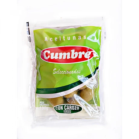 ACEITUNA CUMBRE C/CAROZO SACHET 100G ACEITUNA CUMBRE C/CAROZO SACHET 100G