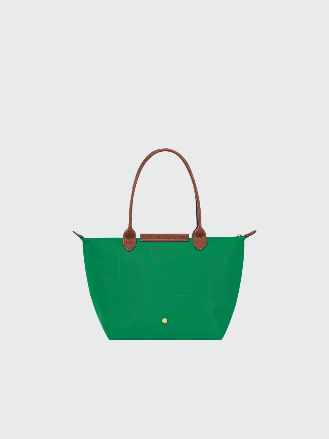 Longchamp -Cartera Longchamp plegable de nylon con cierre y asa larga, Le pliage M Verde