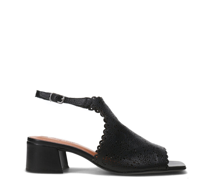 Sandalias de Mujer Bottero Cuero Calado Negro