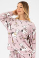 Pijama snoopy velour Rosado