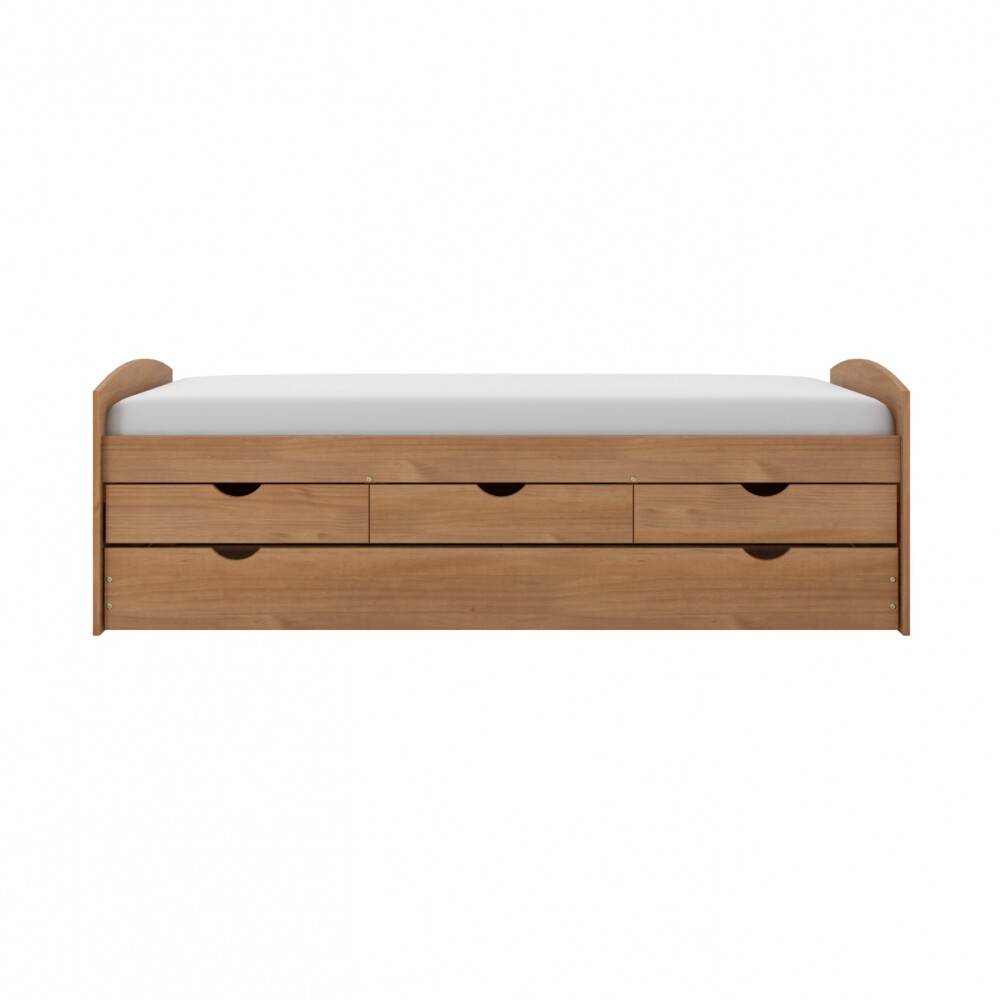 Cama Marinera 1 Plaza Madera Maciza Con Cajones - Ulli Marron